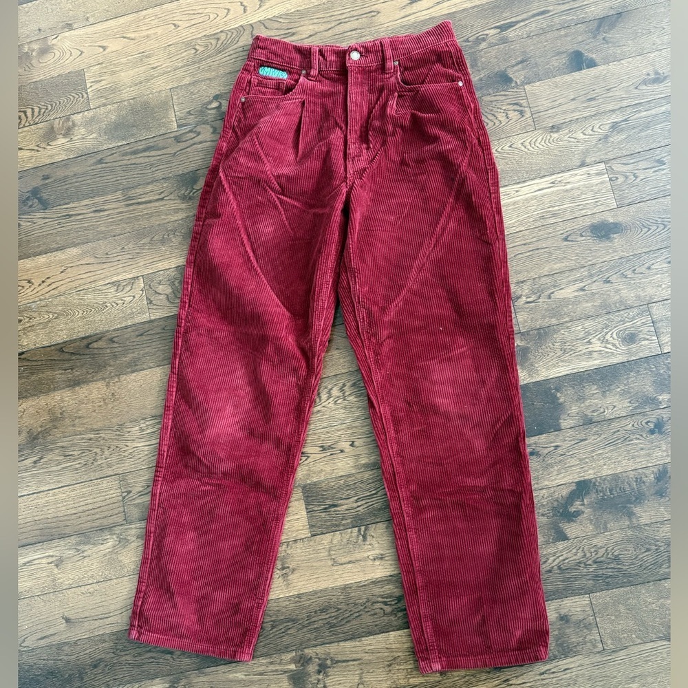 Empyre High Rise Burgundy Corduroy Trousers Size Medium